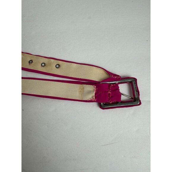 Hana Sung Bright Pink Shirt Dress Sz 12 Belted Hemmed 3/4 Sleeve Vintage Career - Picture 11 of 16